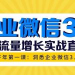 企业微信3.0，私域流量增长实战直播课：洞悉企业微信3.0新红利