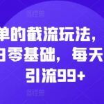 “简单的截流玩法，0-1小白零基础，每天私域引流99+【揭秘】”