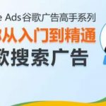 “Google Ads谷歌广告高手 – 搜索广告，带你从入门到精通谷歌搜索广告”