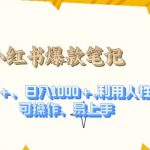 “利用人性的痛点，打造爆款笔记，获得点赞超过1.5W+，日入1k【揭秘】”