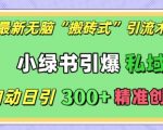 “最新无脑“搬砖式”引流术，小绿书引爆私域圈，全自动日引300+精准创业粉【揭秘】”