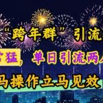 “最新“跨年群”引流，流量非常猛，单日引流两人满人群，立马操作立马见效【揭秘】”