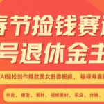 “春节捡钱赛道，蝴蝶号退休金主最爱，AI轻松创作爆款美女野兽视频，福禄寿喜财吉祥如意升级版3.0”