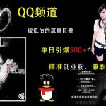 “QQ频道：被低估的流量巨兽，单日引爆500+精准创业粉、兼职粉的引流秘籍”