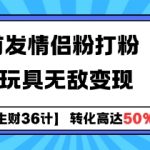 “【生财36计】全网首发情侣粉打粉+大人玩具无敌变现”
