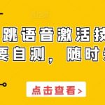 “快手跳语音激活技术，需要自测，随时失效”