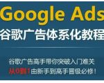 “Google Ads谷歌广告体系化教程，谷歌广告高手带你突破入门难关，从0到1由新手到高手晋级必修”