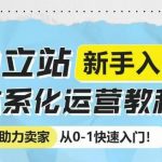 “独立站新手入门体系化运营教程，助力独立站卖家从0-1快速入门!”