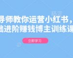 “金牌导师教你运营小红书，0基础进阶赚钱博主训练课”