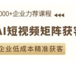“AI短视频矩阵获客实操课，企业低成本精准获客”