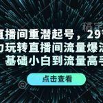 “24年直播间重潜起号，29节课程精准助力玩转直播间流量爆流，从零基础小白到流量高手”