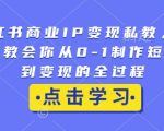 “小红书商业IP变现私教，手把手教会你从0-1制作短视频到变现的全过程”